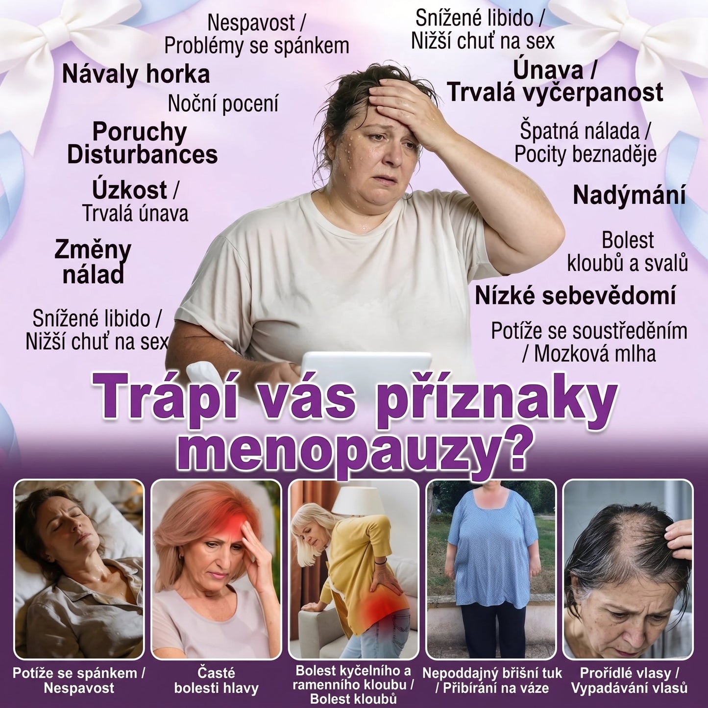 Náramek Tranquil Tide — Pomáhá ulevit od návalů horka, nočního pocení, úzkosti, bolesti kloubů, hormonální nerovnováhy, přibírání na váze a vypadávání vlasů souvisejícího s menopauzou.