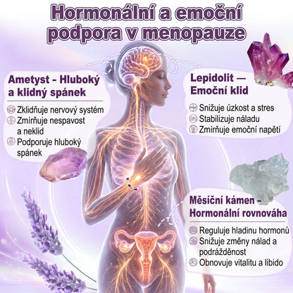 Náramek Tranquil Tide — Pomáhá ulevit od návalů horka, nočního pocení, úzkosti, bolesti kloubů, hormonální nerovnováhy, přibírání na váze a vypadávání vlasů souvisejícího s menopauzou.